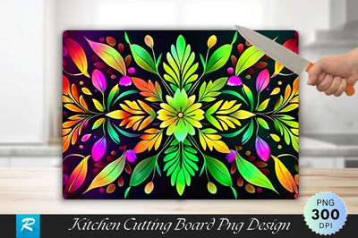 Gradient Floral Background Cutting Board Sublimation Regulrcrative 