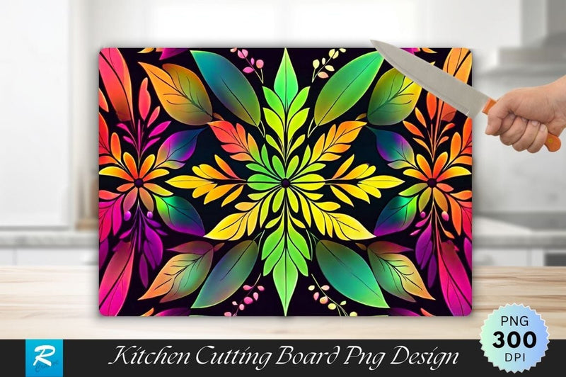 Gradient Floral Background Cutting Board Sublimation Regulrcrative 