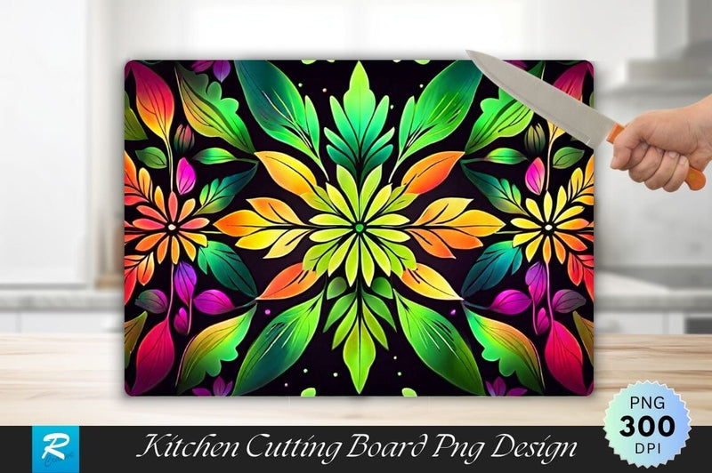 Gradient Floral Background Cutting Board Sublimation Regulrcrative 
