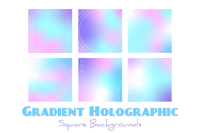 Gradient Holographic Square Backgrounds Digital Pattern Rin Green 