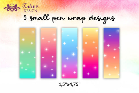 Gradient ombre epoxy pen wrap sublimation designs bundle. Waterslide printing Small and Big. Sublimation KatineDesign 