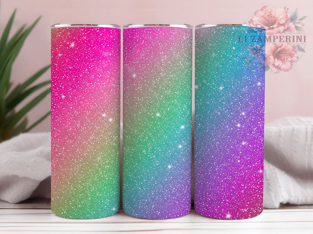 Gradient Rainbow Glitter Ombre Tumbler Wrap, Rainbow Glitter Ombre Tumbler, Rainbow Tumbler, 20oz Sublimation, Gradient Tumbler, Colorful Tumbler, Sparkly Tumbler Sublimation Li Zamperini 