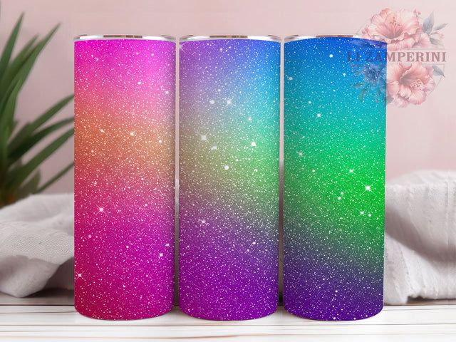 Gradient Rainbow Glitter Ombre Tumbler Wrap, Rainbow Glitter Ombre Tumbler, Rainbow Tumbler, 20oz Sublimation, Gradient Tumbler, Colorful Tumbler, Sparkly Tumbler Sublimation Li Zamperini 