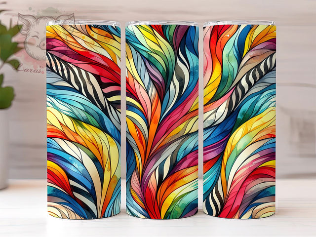 Gradient Zebra Stripes 20oz Tumbler Wrap, Colorful Zebra Design, 20oz Sublimation Wrap, Animal Print Drinkware, Unique Tumbler Design, Bold Pattern Gift, Stylish Drinkware Sublimation Lara' s Designs 