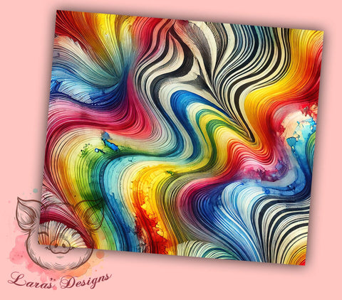 Gradient Zebra Stripes 20oz Tumbler Wrap, Colorful Zebra Design, 20oz Sublimation Wrap, Animal Print Drinkware, Unique Tumbler Design, Bold Pattern Gift, Stylish Drinkware Sublimation Lara' s Designs 