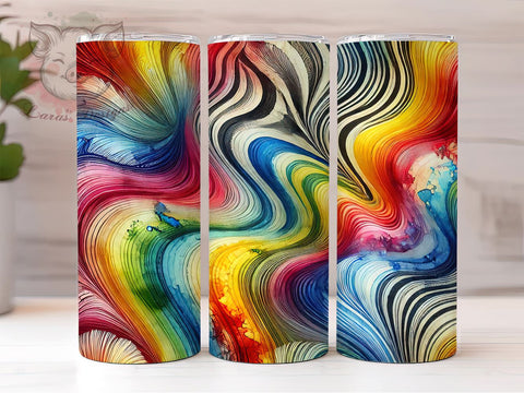 Gradient Zebra Stripes 20oz Tumbler Wrap, Colorful Zebra Design, 20oz Sublimation Wrap, Animal Print Drinkware, Unique Tumbler Design, Bold Pattern Gift, Stylish Drinkware Sublimation Lara' s Designs 