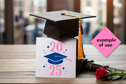 Graduate 2025 SVG Colorful Design | Graduation 2025 PNG Sublimation Academic Cap | Girly Pink T-Shirt Print Digital Download Grad 25 Vector SVG AnnaViolet_store 