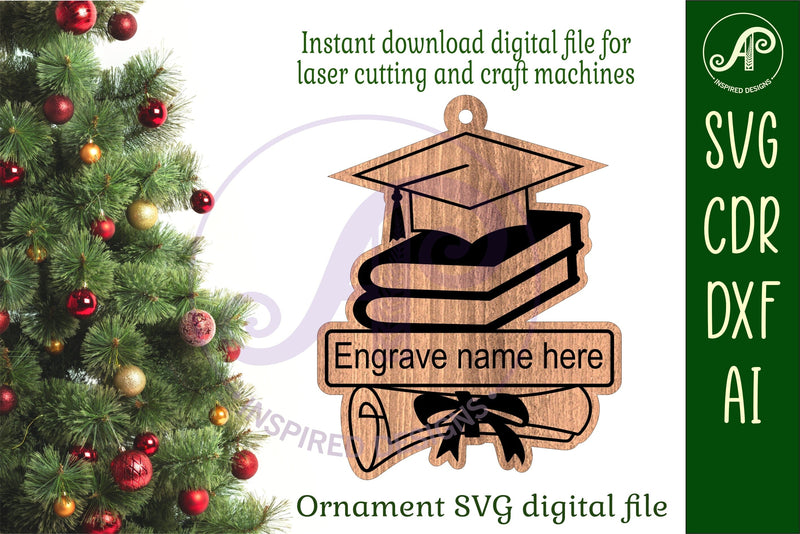 Graduate Christmas Ornament SVG laser cut SVG APInspireddesigns 