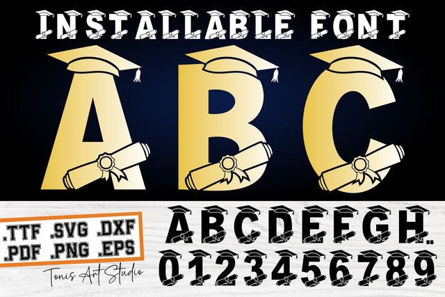 Graduate Font | Graduation Font | Monogram Alphabet SVG TTF SVG TonisArtStudio 