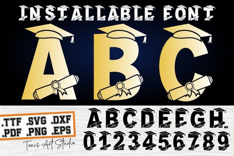 Graduate Font | Graduation Font | Monogram Alphabet SVG TTF SVG TonisArtStudio 