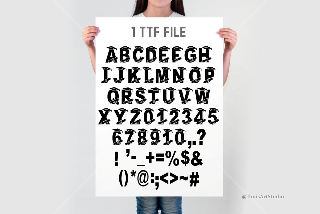 Graduate Font | Graduation Font | Monogram Alphabet SVG TTF - So Fontsy