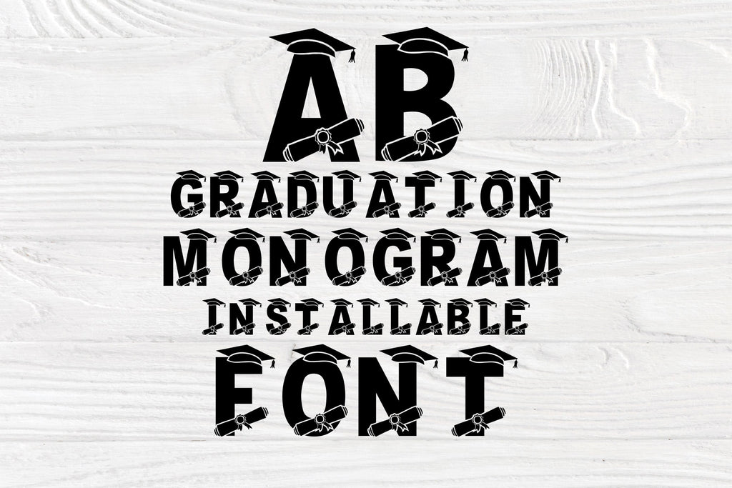 Graduate Font | Graduation Font | Monogram Alphabet SVG TTF - So Fontsy