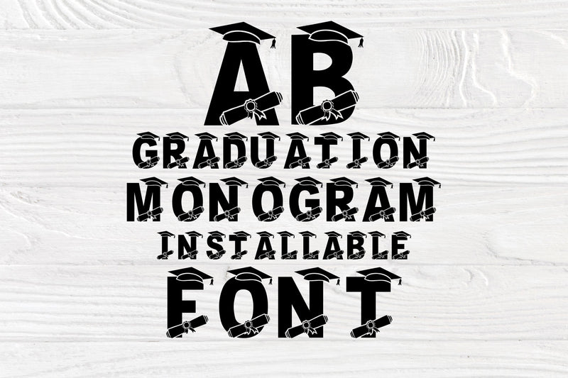 Graduate Font | Graduation Font | Monogram Alphabet SVG TTF - So Fontsy