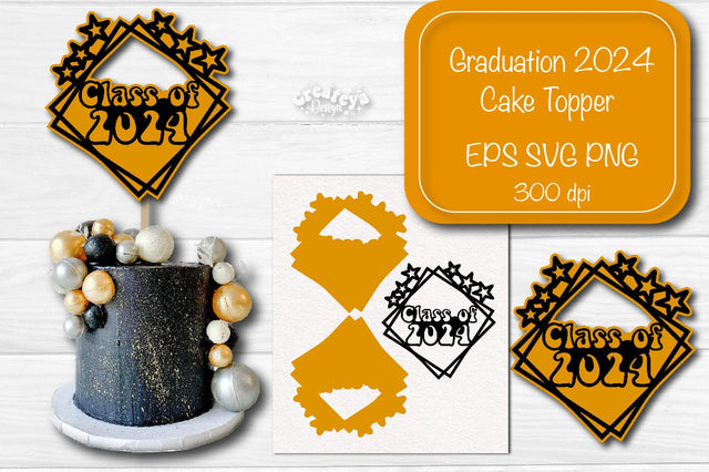 Graduation 2024 cake topper Cupcake topper Graduation Layered topper Papercut SVG SVG Createya Design 