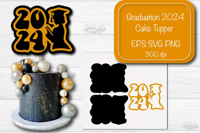 Graduation 2024 cake topper Cupcake topper Graduation Layered topper Papercut SVG SVG Createya Design 