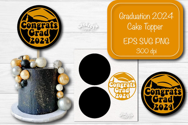 Graduation 2024 cake topper Cupcake topper Graduation Layered topper Papercut SVG SVG Createya Design 