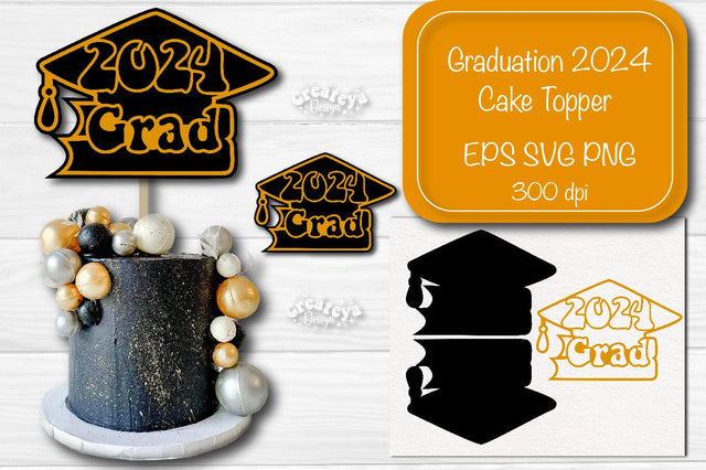 Graduation 2024 cake topper Cupcake topper Graduation Layered topper Papercut SVG SVG Createya Design 