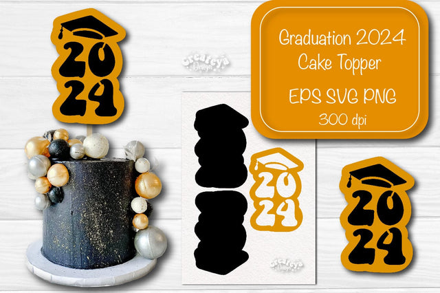 Graduation 2024 cake topper Cupcake topper Graduation Layered topper Papercut SVG SVG Createya Design 