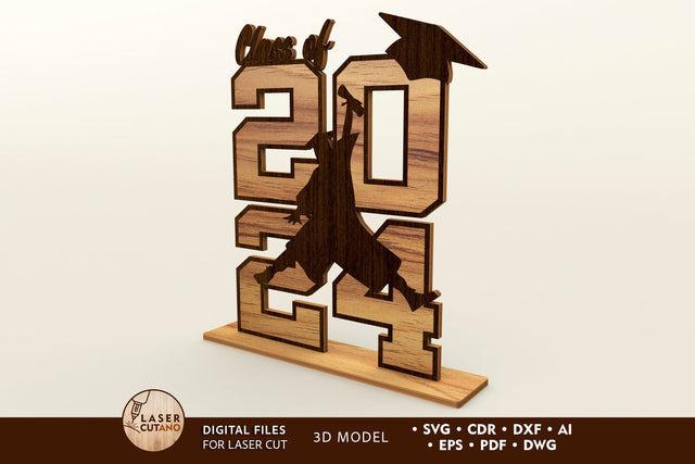 Graduation 2024 Decorative Laser Cut File SVG LaserCutano 