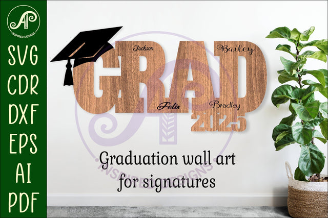 Graduation 2025 signature wall sign. laser cut digital SVG APInspireddesigns 