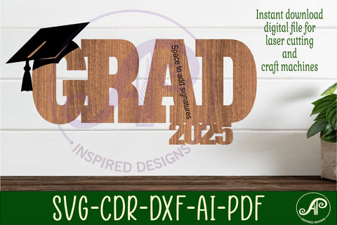 Graduation 2025 signature wall sign. laser cut digital SVG APInspireddesigns 