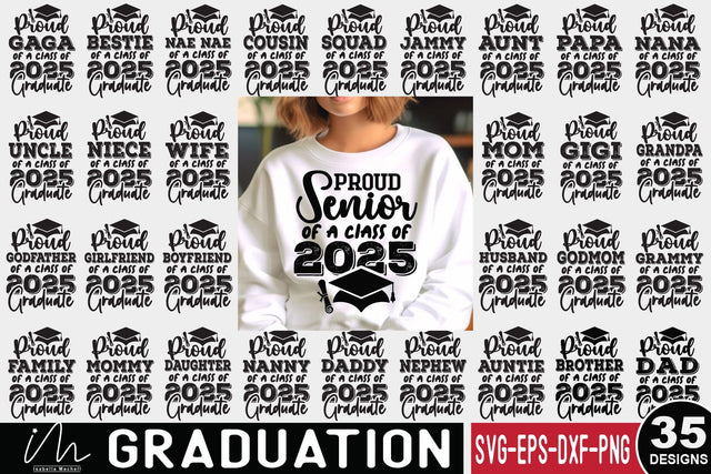 Graduation 2025 svg bundle, Proud Graduation 2025 t shirt svg bundle SVG Isabella Machell 