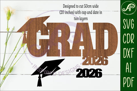 Graduation 2026 wall sign, signable Grad keepsake SVG APInspireddesigns 