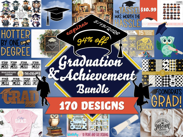 Graduation & Achievement Bundle [94% off Reg. $181] Bundle So Fontsy Design Shop 