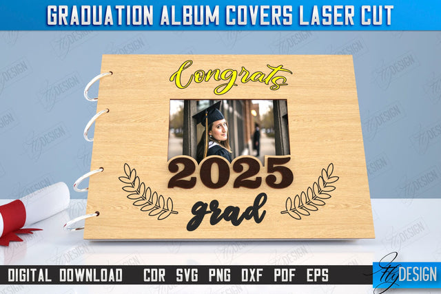 Graduation Album Cover | Grad Guestbook | Grad Wishes | Grad 2025 | CNC File SVG Fly Design 