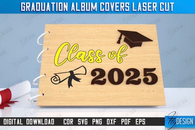 Graduation Album Cover | Grad Guestbook | Grad Wishes | Grad 2025 | CNC File SVG Fly Design 