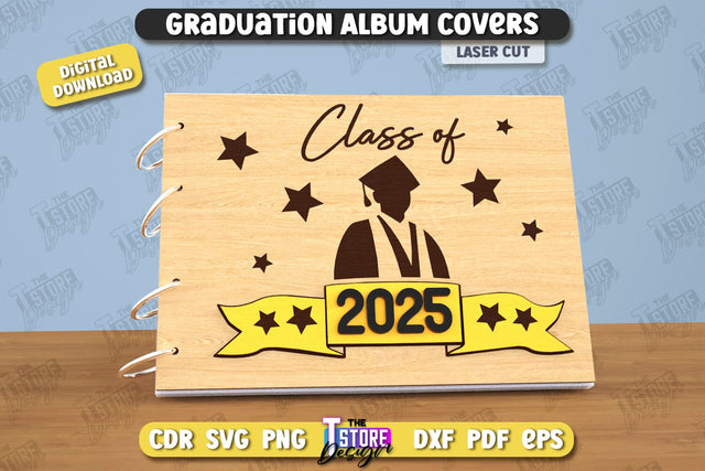 Graduation Album Cover | Grad Guestbook | Grad Wishes | Grad 2025 | CNC File SVG The T Store Design 