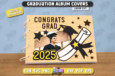 Graduation Album Cover | Grad Guestbook | Grad Wishes | Grad 2025 | CNC File SVG The T Store Design 