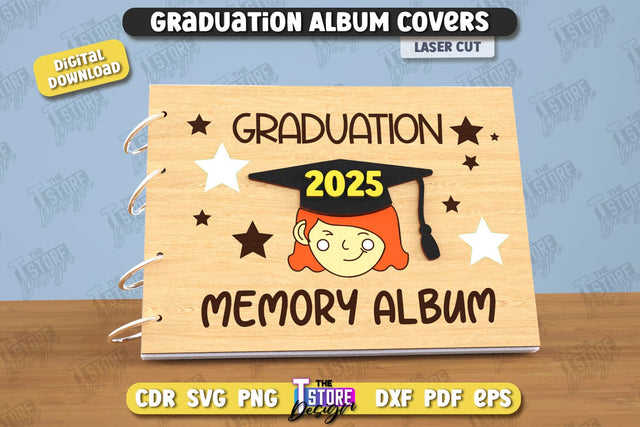 Graduation Album Cover | Grad Guestbook | Grad Wishes | Grad 2025 | CNC File SVG The T Store Design 