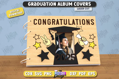 Graduation Album Cover | Grad Guestbook | Grad Wishes | Grad 2025 | CNC File SVG The T Store Design 