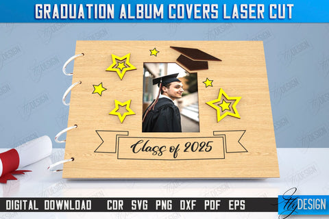 Graduation Album Covers Bundle | Grad Guestbook | Grad Wishes | Grad 2025 | CNC Files SVG Fly Design 