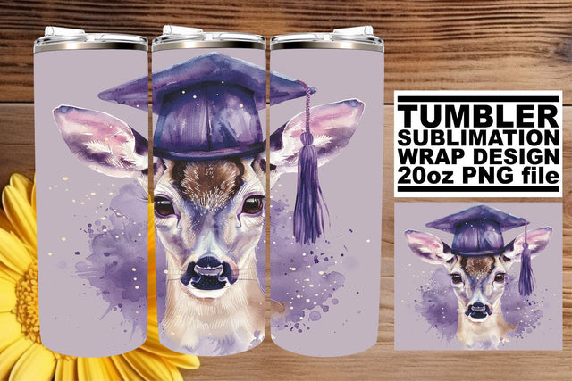 Graduation Animal Friends Tumbler Wrap - 20oz Sublimation Pattern Sublimation afrosvg 