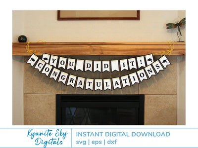 Graduation Banner Bunting Garland SVGs SVG Kyanite Sky Digitals 