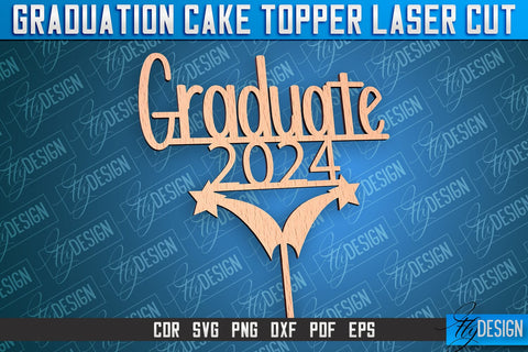 Graduation Cake Topper Laser Cut Bundle | Cake Topper Design | CNC File SVG Fly Design 
