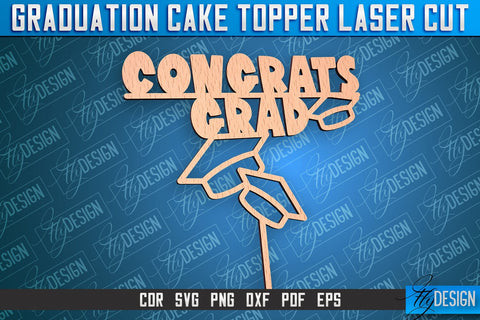 Graduation Cake Topper Laser Cut Bundle | Cake Topper Design | CNC File SVG Fly Design 