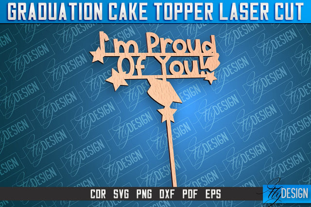 Graduation Cake Topper Laser Cut | Cake Topper Design | CNC File SVG Fly Design 