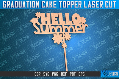 Graduation Cake Topper Laser Cut | Cake Topper Design | CNC File SVG Fly Design 
