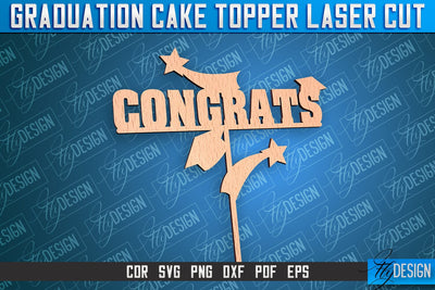 Graduation Cake Topper Laser Cut | Cake Topper Design | CNC File SVG Fly Design 