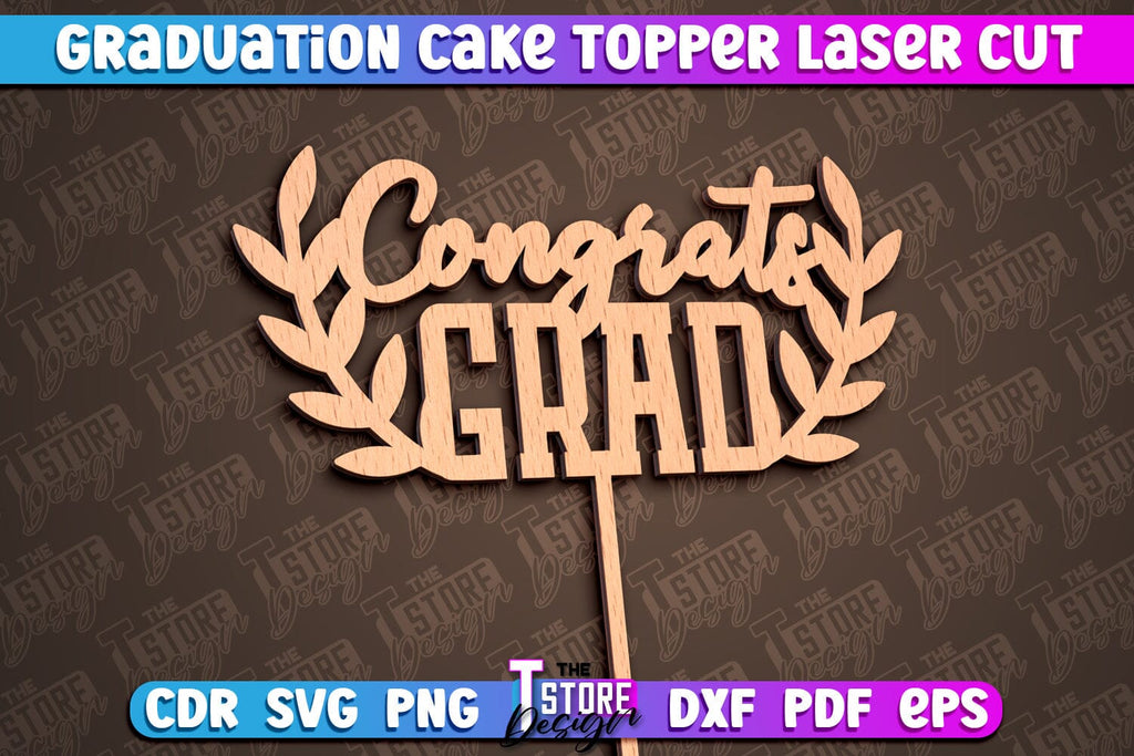 Graduation Cake Topper Laser Cut | Cake Topper Design | CNC File - So ...