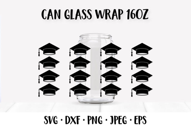 Graduation Can Glass Wrap SVG. Graduate Glass Can Design 131 SVG LaBelezoka 
