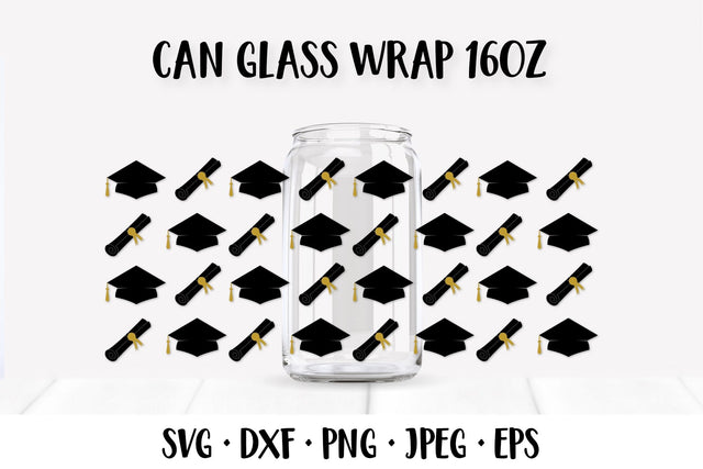 Graduation Can Glass Wrap SVG. Graduate Glass Can Design SVG LaBelezoka 