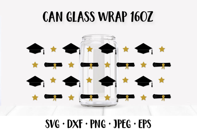 Graduation Can Glass Wrap SVG. Graduate Glass Can Design SVG LaBelezoka 