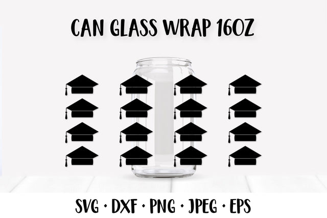 Graduation Can Glass Wrap SVG. Graduate Glass Can Design SVG LaBelezoka 