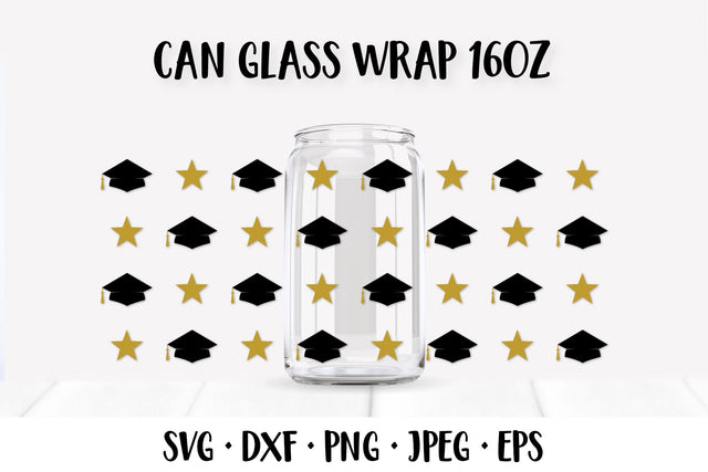 Graduation Can Glass Wrap SVG. Graduate Glass Can Design SVG LaBelezoka 