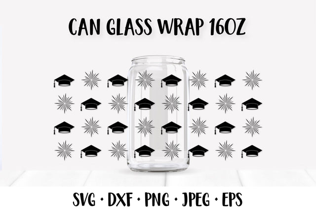 Graduation Can Glass Wrap SVG. Graduate Glass Can Design SVG LaBelezoka 