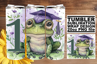 Graduation Cap Animal Pattern Tumbler - 20oz Sublimation Wrap Sublimation afrosvg 